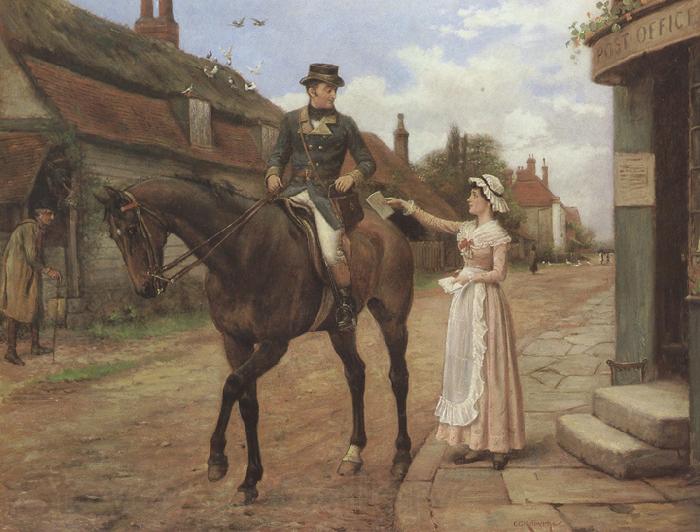 George goodwin kilburne Collecting the Post (mk37) France oil painting art